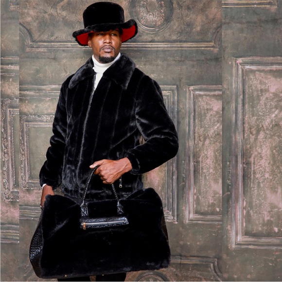 Manzini Other - Men’s Fashion Black Faux Fur Fuzzy Jacket